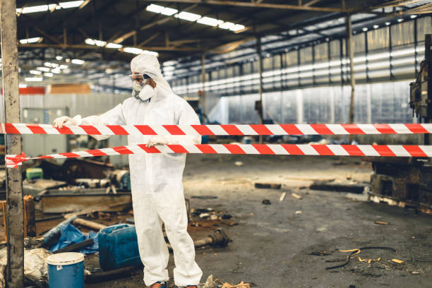Professional Biohazard Cleanup technician working in Premont, TX